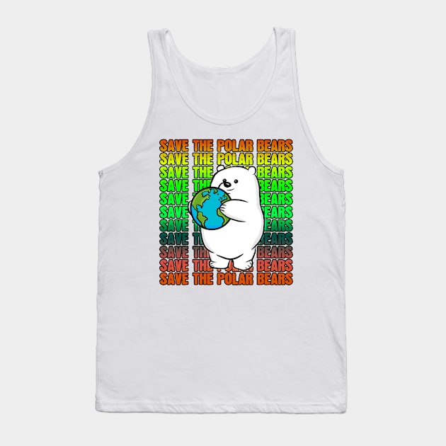 Rainbow Save the Polar Bears Tank Top by RoserinArt